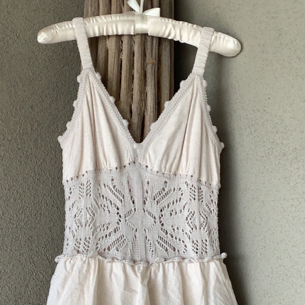 Small Size Anthropologie Tiered Ruffle Cream Lace Maxi Dress - Cecilia Prado - Picture 2 of 14